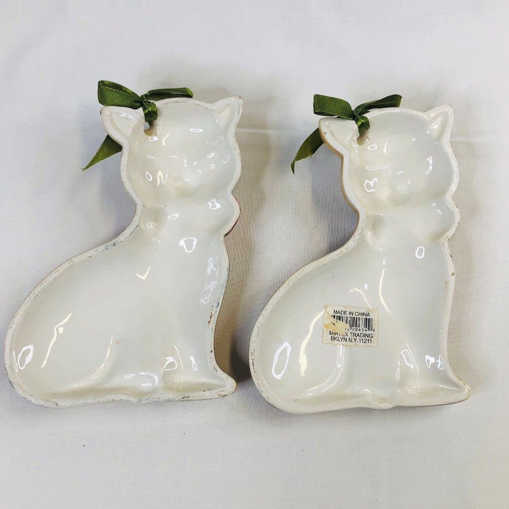 Vtg Mirtex Trading Ceramic Wall Hanging Cat with Bow Tie Decor Lot of 2 - Picture 5 of 8